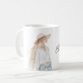 金髪女性ジーンズ コーヒーマグカップ (正面左)