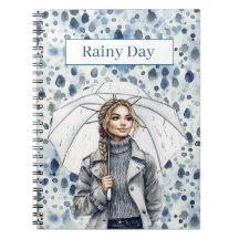 金髪女性 雨の日