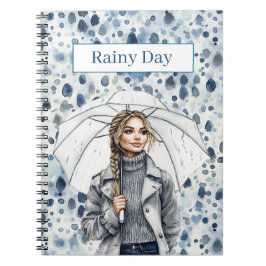 金髪女性 雨の日 ノートブック