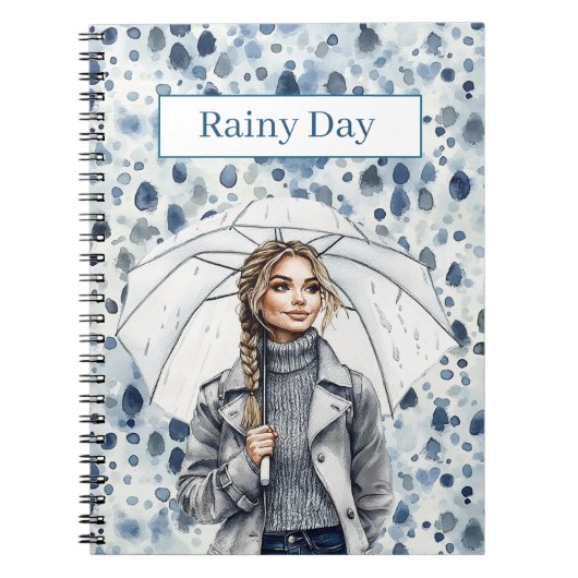 金髪女性 雨の日 ノートブック (正面)
