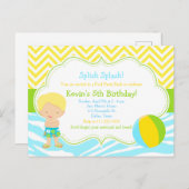 金髪少年プールパーティーバッシュパーティー ポストカード (正面/裏面)