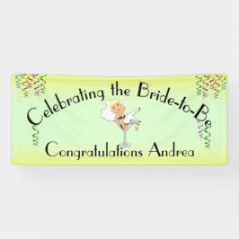 金髪祝の花嫁がシャワー/パーティー 横断幕