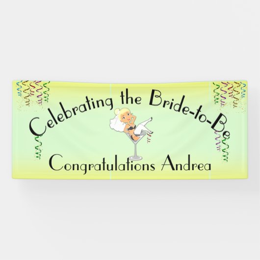 金髪祝の花嫁がシャワー/パーティー 横断幕 (横)