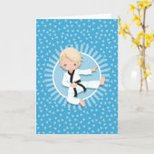 金髪空手少年 柔道 武術 カード (黄色い花)