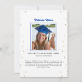 金髪 女性 青 彼女は卒業できると信じた 招待状 (裏面)