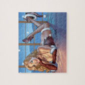 金髪、青い目の美しいのイラストレーション- Alリオ ジグソーパズル (縦)