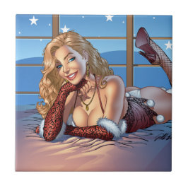 金髪、青い目の美しいのイラストレーション- Alリオ タイル