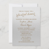 金魅力的箔グレイのリハ結婚ーサルディナー 招待状 (正面)