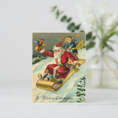 金魔法のカーペットに乗るサンタ シーズンポストカード (スタンド正面)