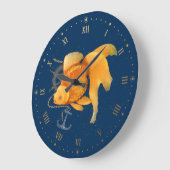 金魚いかり船航海の車壁時計 ラージ壁時計 (傾斜)