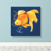 金魚いかり船車航海の帆布 キャンバスプリント (インサイチュ (ウッドフロア))