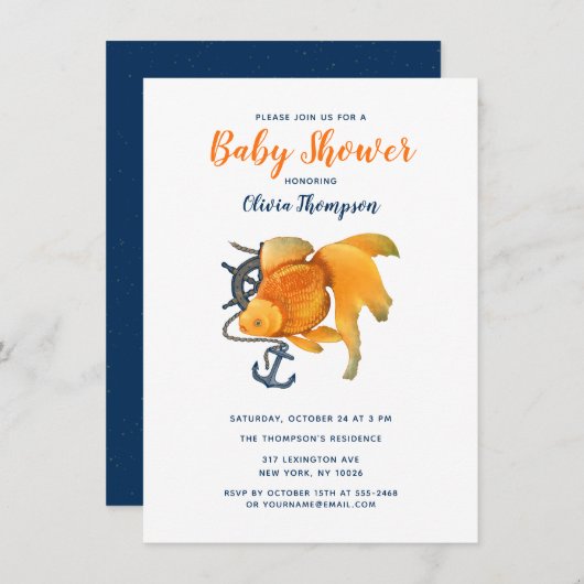 金魚いかり船車航海の招待状 招待状 (正面/裏面)