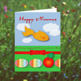 金魚およびRumiの引用文のNowruzカード シーズンカード