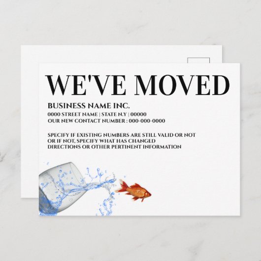 金魚がガラスから飛び降りると家に引っ越した 案内ポストカード (正面/裏面)