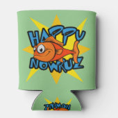 金魚が微笑む太陽ペルシアの新年ノウルーズ 缶クーラー (裏面)