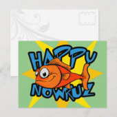 金魚が微笑む太陽 ペルシャの新年ノウルーズ シーズンポストカード (正面/裏面)