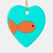 金魚が泳ぐ海、子供によるアート:) セラミックオーナメント (右)