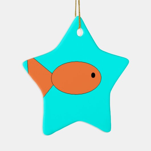 金魚が泳ぐ海、子供によるアート:) セラミックオーナメント (右)