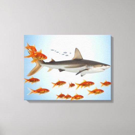金魚とサメ キャンバスプリント (正面)