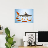 金魚とサメ ポスター (ホームオフィス)
