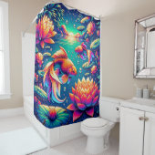 「金魚と蓮のセレニティアート」 シャワーカーテン (インサイチュ)