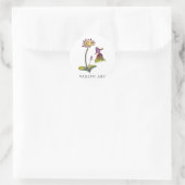 金魚と蓮　カラー　Black logo ver. ラウンドシール (バッグ)