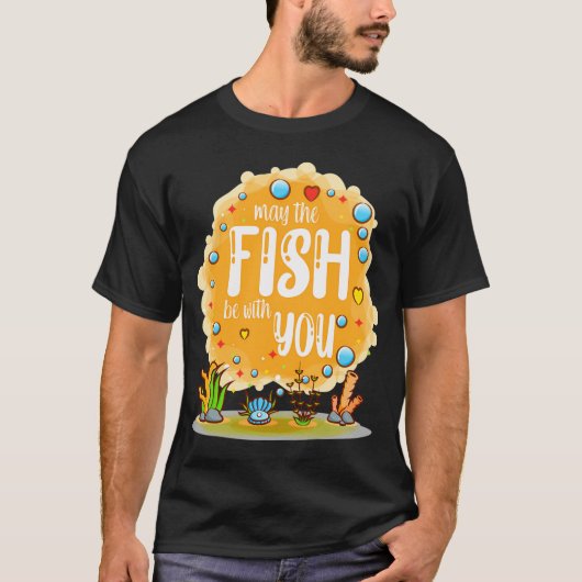 金魚と遊ぶかわいい猫 - 大好き Tシャツ (正面)