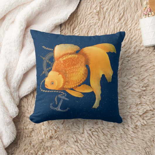 金魚のいかりの船の車輪の航海のな装飾用クッション クッション (ブランケット)