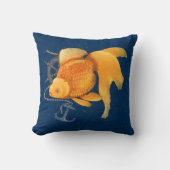 金魚のいかりの船の車輪の航海のな装飾用クッション クッション (正面)