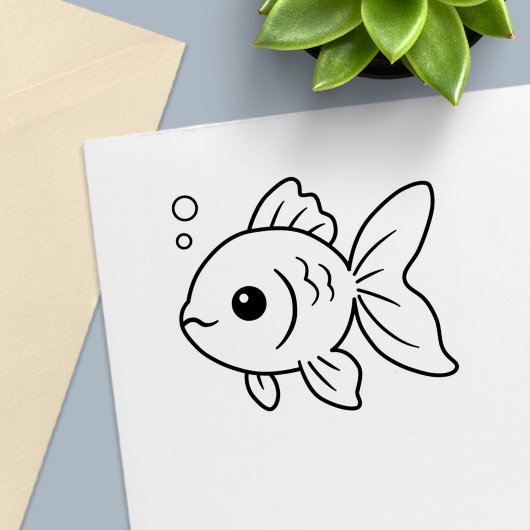 金魚のカラフルな世界 セルフインキングスタンプ