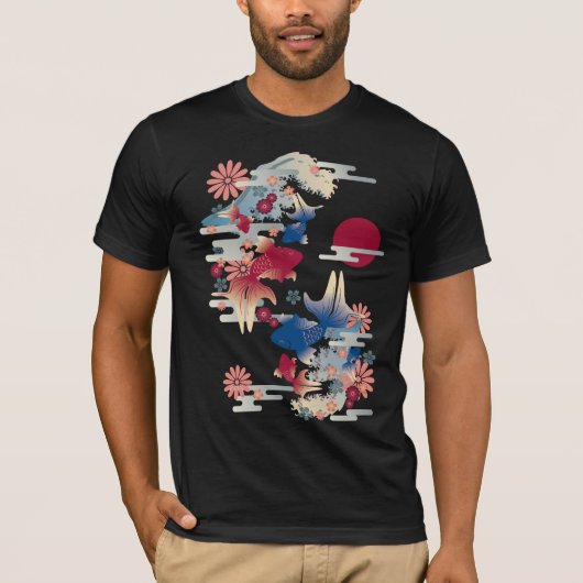 金魚のカラフル Tシャツ (正面)