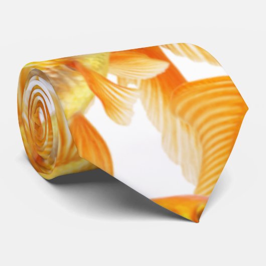 金魚のギフトとの白 ネクタイ (ロール)