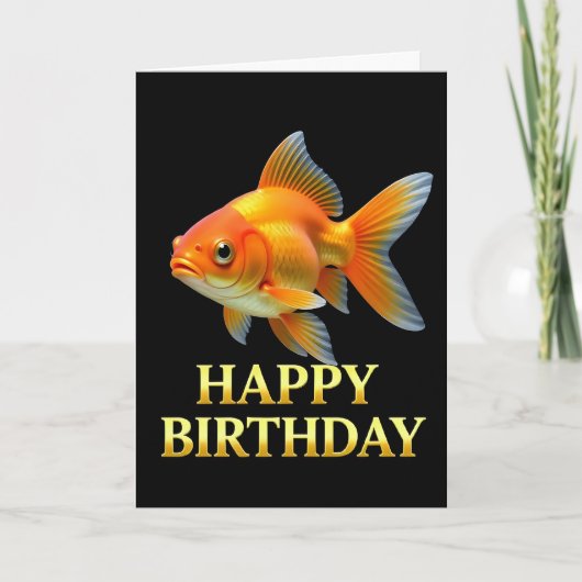 金魚のクローズアップ 誕生日カード カード (正面)