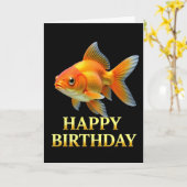 金魚のクローズアップ 誕生日カード カード (黄色い花)
