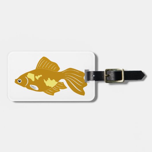 金魚のグッピーかわいい熱帯水族館の魚 ラゲッジタグ (正面横)