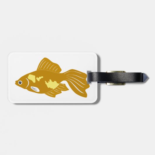 金魚のグッピーかわいい熱帯水族館の魚 ラゲッジタグ (裏面横)
