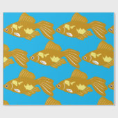 金魚のグッピーかわいい熱帯水族館の魚 ラッピングペーパー (フラット)