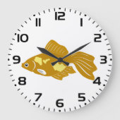 金魚のグッピーかわいい熱帯水族館の魚 ラージ壁時計 (正面)