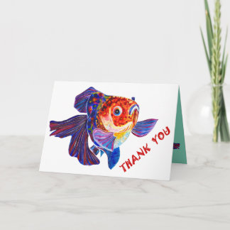 金魚のデザイン「ありがとう」グリーティングカード サンキューカード