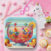 金魚のパーティーパンチボール ペーパープレート (パーティー)