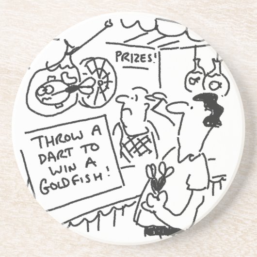 金魚のフェアグラウンド・ダーツのコンクールで優勝おもしろい コースター (正面)