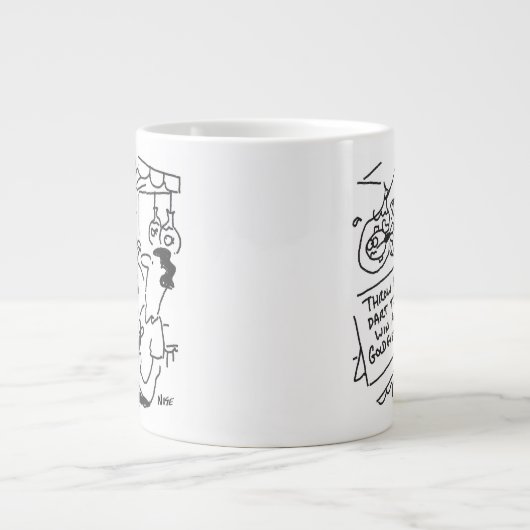 金魚のフェアグラウンド・ダーツのコンクールで優勝おもしろい ジャンボコーヒーマグカップ (正面)