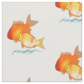 金魚のプリントのデザインの生地 ファブリック (クローズアップ)