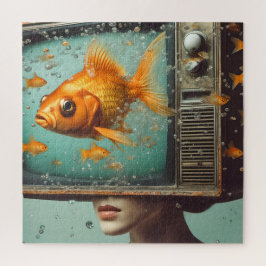 金魚のメスTVヘッドレトロすべての行事 ジグソーパズル