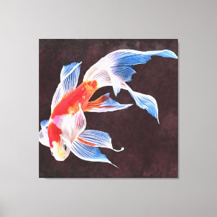 金魚のリアルな泳ぎファインアート キャンバスプリント