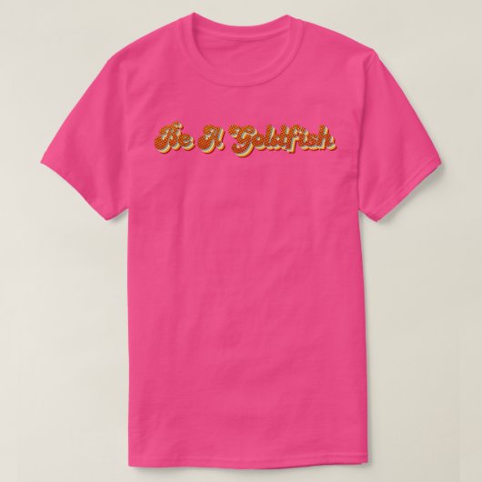 金魚のレトロタイポグラフィ Tシャツ (デザイン正面)
