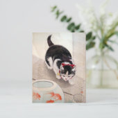 金魚のヴィンテージ猫 ポストカード (スタンド正面)