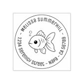 金魚の住所ラベル ラバースタンプ (インプリント)