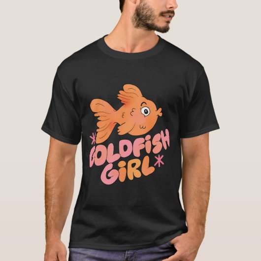 金魚の少女 (ピーチ) Tシャツ (正面)