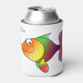 金魚の微笑みを浮かべた漫画 缶クーラー (缶正面)